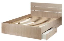HOME Bedford Double 4 Drawers Bed Frame - Napa Oak